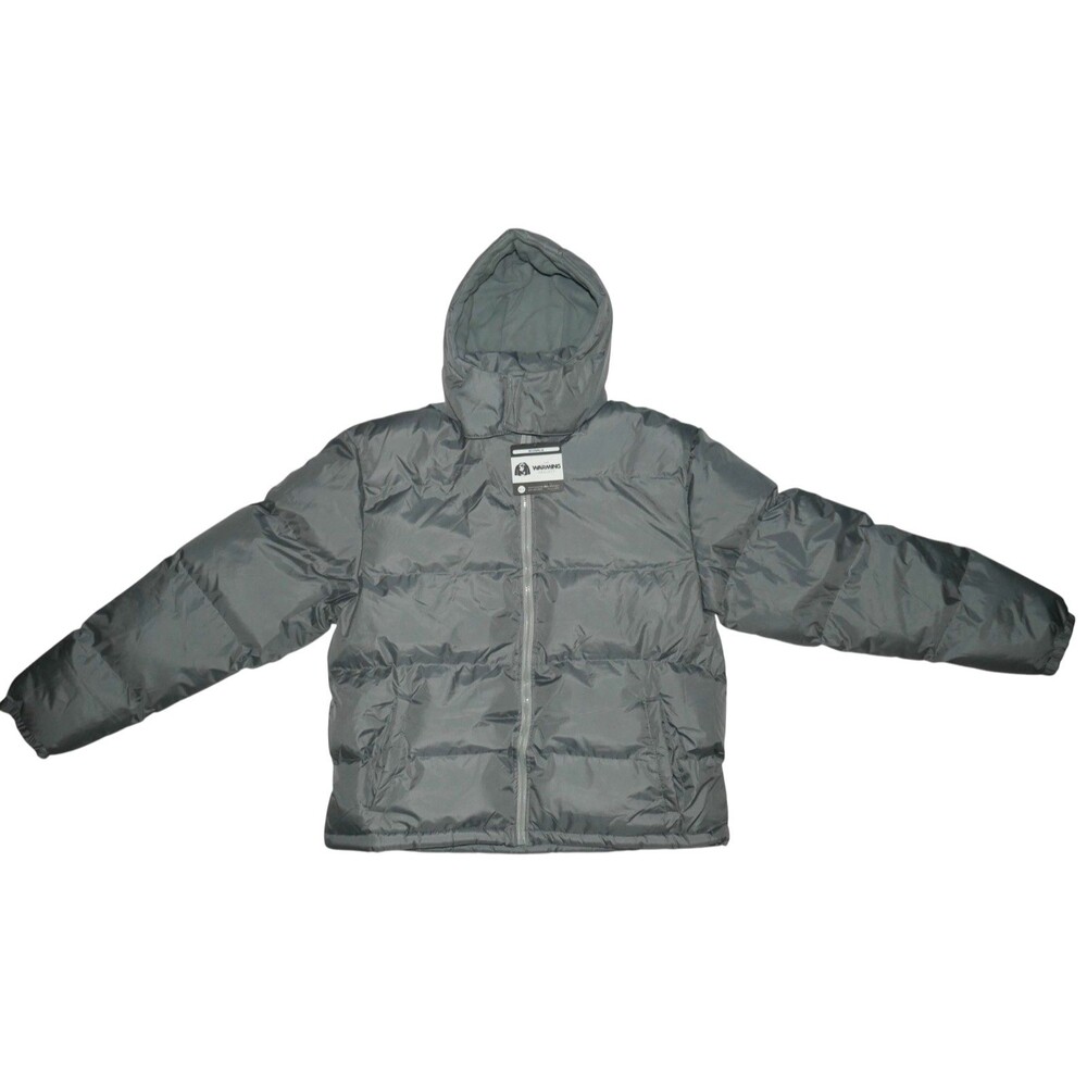 The Warming Project Gray Puffer Coat Jacket Size L NWT